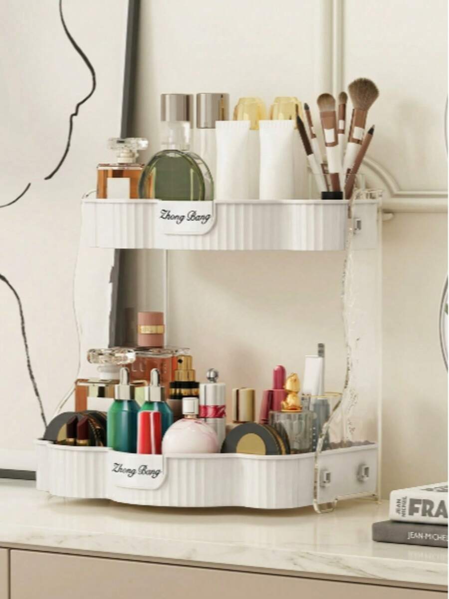 Cosmetic Storage Rack, Vanity Table Organizer For Face Masks And Skincare Products, Dust-Proof Desktop Makeup Storage Box For Bathroom And Bedroom - Multicolor - View 1
