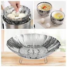 Adjustable Stainless Steel Pot Steamer Insert, Expandable From 16 Cm To 28 Cm, For Vegetables, Fish, Seafood And Multiple Cooking Uses - View 4