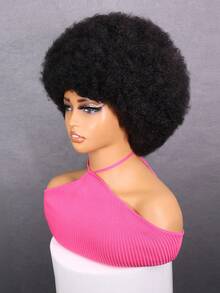 ISEE Tóc giả nữ ngắn màu đen kiểu xoăn xù mềm bồng bềnh, tóc thật người, cắt pixie Afro, mật độ 200%, không cần keo, làm hoàn toàn bằng máy - SNatural - Xem 5