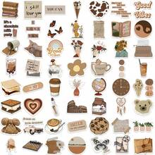 120 buah Stiker Estetika Vintage Cokelat, Cocok untuk Koper, Komputer, Ponsel, Buku Catatan, dll., Stiker Dekoratif DIY - 2 Set - View 8