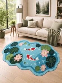 DAJIANG 1PC Koi Fish Carpet Runner Area Rug Suitable Bathroom, Kitchen,Outdoor, Indoor, Runner Corridor, Bedroom, Living Room, Beside Throw Rugs Machine Washable Rug, Easy Clean Entryway Mat, Anti-Slip Backing Rugs For Bedroom Decor Bathroom Decor Fall Decor - Multicolor - View 4