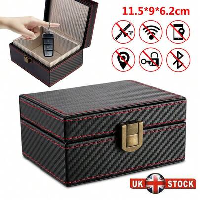 Tapsin 12x9x6cm Car Key Signal Blocker Box Faraday Box With A Strong Metal Buckle Keyless Anti Theft RFID Blocking Be Used To Carry, Travel Or Store Additional Items UK