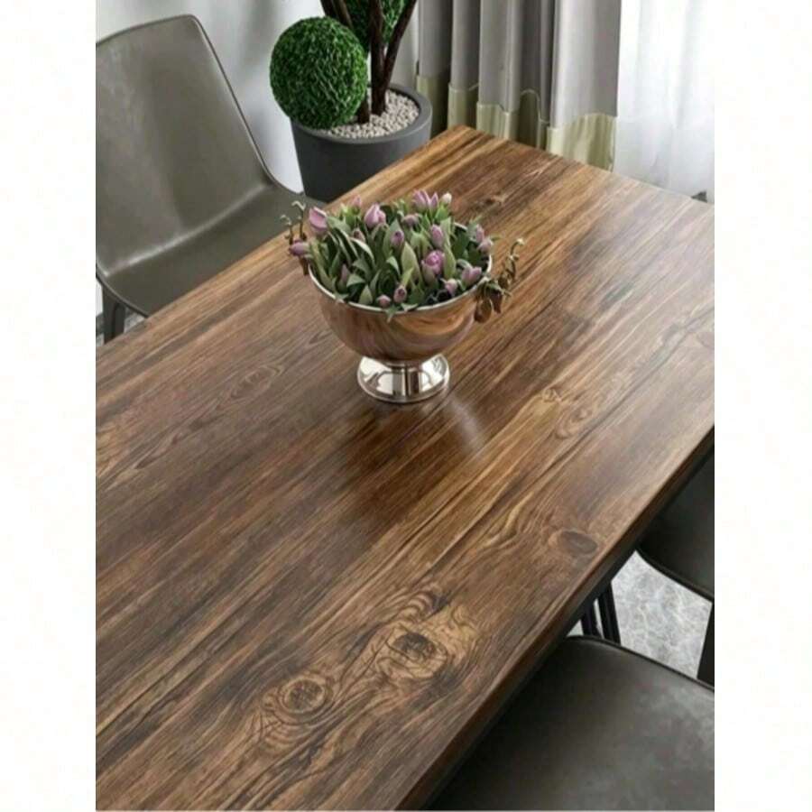 1m/3m/5m Walnut Wood Grain Background Decorative Sticker, Cabinet, Table And Chair Refurbishment Wallpaper - A - View 1