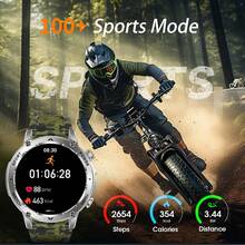 GAWSUG 1400mAh Battery Military Smart Watch Men Bluetooth Call Flashlight IP68 Waterproof Tactical Rugged Watch Gift For Android IOS - View 8