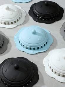 1pc Bathroom Hair Catcher, Round Drain Filter Cover With Suction Cup, Hair Clog Preventer, Easy To Install, Suitable For Bathroom, Bathtub, Kitchen - Multicolor - View 6