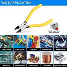 1pc Electrician Diagonal Wire Cutting Pliers Set, Wire Cutting Pliers, Diagonal Cutting Edge, High Hardness And Sharpness, Suitable For Circuit Repair, Manual DIY Of Models, Manual Wire Breaking Pliers, Electrician Repair Hardware Tools - Slanted Mouth - View 7