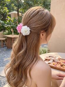 10/5pcs Multi-Color Artificial Rose Flower Hair Clips, Durable & Gentle On Hair, Sweet & Cute Hair Accessories For Women And Girls, Suitable For Daily Wear, School, Party, Vacation - Multicolor - View 2