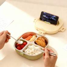 304 Stainless Steel Bento Box Adult, Cute Bento Box For School Student, Portable Stainless Steel Lunch Box With Handle And Cutlery, Leak-Proof Metal Lunch Box, Microwavable Small Lunch Containers With Lids, Japanese Bento Box - Multicolor - View 5