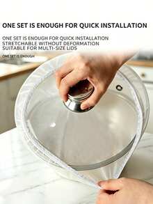 Slouchy Person Waterproof Splash Guard, Multi-Functional Kitchen Stretchable Splash Guard, Effectively Reduces Steam Impact On Food, Large Capacity Design Stretchable Up To 44CM, Suitable For Various Pot Lids, Pot Lid Not Included - Multicolor - View 3