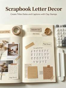 26pcs A-Z Clay Stamp Set, Includes 26 Uppercase Letters, 26 Lowercase Letters, 10 Numbers, Suitable For DIY Handicrafts, Clay Art Letter Creation, Scrapbooking, Greeting Card Making - Multicolor - View 3