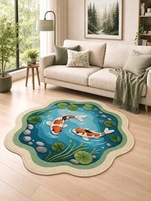 DAJIANG 1PC Koi Fish Carpet Runner Area Rug Suitable Bathroom, Kitchen,Outdoor, Indoor, Runner Corridor, Bedroom, Living Room, Beside Throw Rugs Machine Washable Rug, Easy Clean Entryway Mat, Anti-Slip Backing Rugs For Bedroom Decor Bathroom Decor Fall Decor - Multicolor - View 4