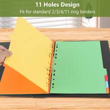 Eagle 3 Ring Binder Dividers With Tabs, 10pcs, Write On Paper Material Index Divider, A4 Size, 11-Hole Punch For 2/3/4/11 Ring Binders, Multicolors, For Office Home - Multicolor - View 7