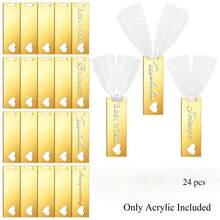 Heart Gold Acrylic Gift Tags, Hanging Name Tags For Wedding Favor, Party, Baby Shower,Engraving Sublimation Acrylic Hang Tags - Default - View 11