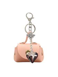Mini Handbag Keychain, Bee & Heart Pendant Charm Series, Coin Purse, Portable Small Bag Pendant, Suitable For Coins, Loose Change - A - View 13