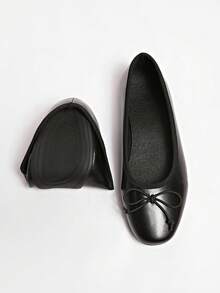 2026 Spring/Summer New Women's Bow-Decorated Ballet Flats - Black - View 4