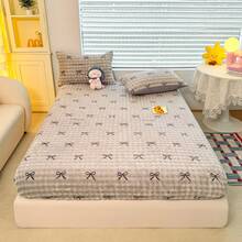 3-Piece Fluffy Fitted Sheet Set, Includes 1 Fitted Sheet And 2 Pillowcases, Fluffy Bed Cover Mattress Protector, Double Fitted Sheet Set 3-Piece, Warm And Comfortable For Winter, Soft And Skin-Friendly, Suitable For Home Bedroom And Student Dormitory - Light Grey - View 6