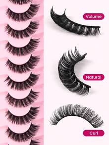 MAANGE 20 Pairs Cat Eye Natural Cross-Over Cartoon Style False Eyelashes, Fox Eye Eyelashes, Elongated Eye Tail, Thick And Curly, Thin And Long Suitable For Daily Use Cartoon Eyelashes, Cat Eye Eyelashes, Strip Eyelashes Travel Essential, Gift For Friends - Multicolor - View 8