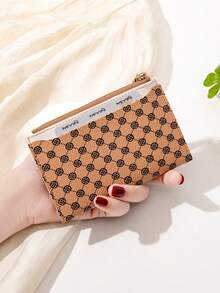 MIYIN Fashion Printed PU Dual-Color Card Holder Zipper Coin Purse Lightweight Portable Cash Credit Card Coin Purse Short Wallet Compact Wallet Pocket Wallet Women's Mini Card Holder Credit Card Holder ID Card Holder Multi-Function Card Holder - Multicolor - View 16