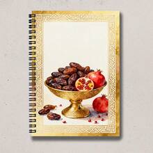 1pc 2D Flat Aesthetic Raisin & Pomegranate Pattern A5 Spiral Notebook, Classic Lined Pages, 100 Pages/50 Sheets High-Quality Paper, School Office Planner Diary Gift, Home Or Office Journal, School Supplies, Office Record Must-Have, Back To School Essential - A - View 4
