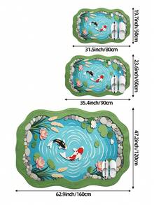 DAJIANG 1PC Koi Fish Carpet Runner Area Rug Suitable Bathroom, Kitchen,Outdoor, Indoor, Runner Corridor, Bedroom, Living Room, Beside Throw Rugs Machine Washable Rug, Easy Clean Entryway Mat, Anti-Slip Backing Rugs For Bedroom Decor Bathroom Decor Fall Decor - Multicolor - View 2