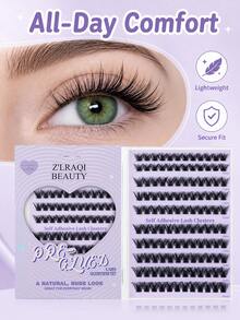 120pcs Self Adhesive Lashes+Fake Lashes Tweezers Segmented Ultra Soft, Naturally Curled, Slender, Grafted Eyelashes For Enlarged Eyes, Portable For Daily Commuting, Lightweight And Non Irritating To The Eyes Glue Free Eyelash - View 6