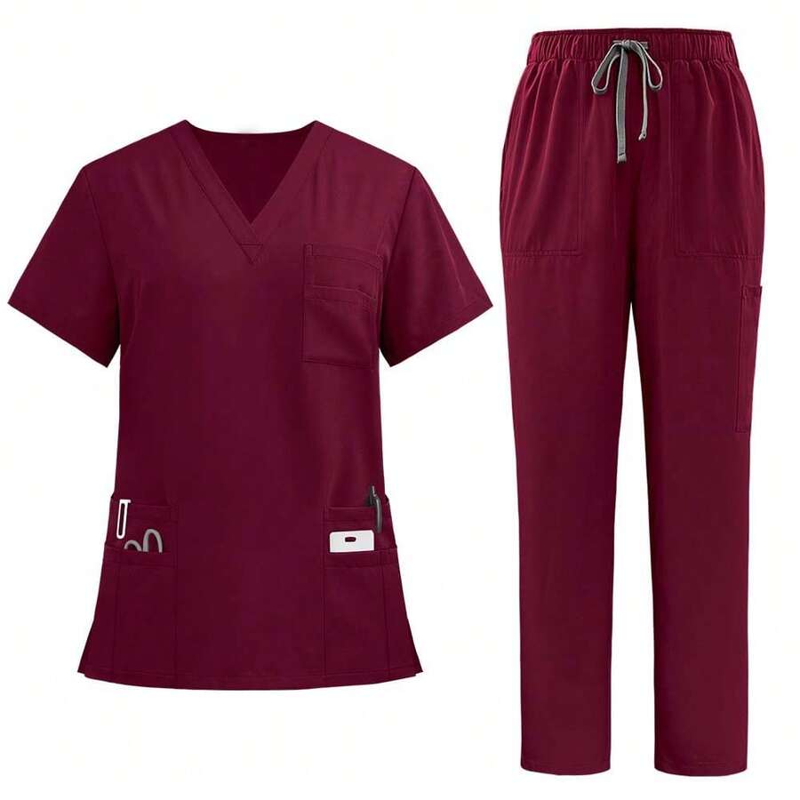 Men Scrub Sets - Red - View 1