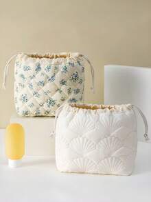 Embossed Drawstring Makeup Bag, Large Capacity Drawstring Makeup Bag, Multi-Functional Storage Bag. Also Includes Toiletry Bag, Coin Purse, Large Capacity Square Makeup Bag, Skincare Bag, Toiletry Bag, Travel Essentials And Dorm Essentials. - Multicolor - View 2