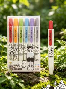 Clickable Fluorescent Highlighter Pens For Students, Key Point Marking And Planner Colorful Pens - Fluorescent Pen - View 7