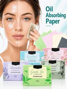 100 Sheets Facial Oil Blotting Papers - Portable Oil Absorbing Sheets, Suitable For Oily Skin, Oil Control, Makeup And Skincare, Suitable For All Skin Types, 700 Sheets/500 Sheets - Multicolor - View 1