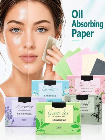 100 Hojas de Papel Absorbente de Aceite Facial - Hojas Absorbentes de Aceite Portátiles, Adecuadas para Piel Grasa, Control de Aceite, Maquillaje y Cuidado de la Piel, Adecuadas para Todos los Tipos de Piel, 700 Hojas/500 Hojas