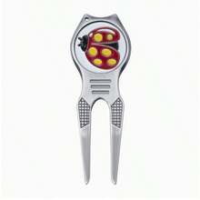 Golf Divot Tool With Magnetic Ball Marker, Metal Green Repair Fork, Portable Golf Ball Mark Repair Tool, Golf Accessories - Robot Dog Red - View 10