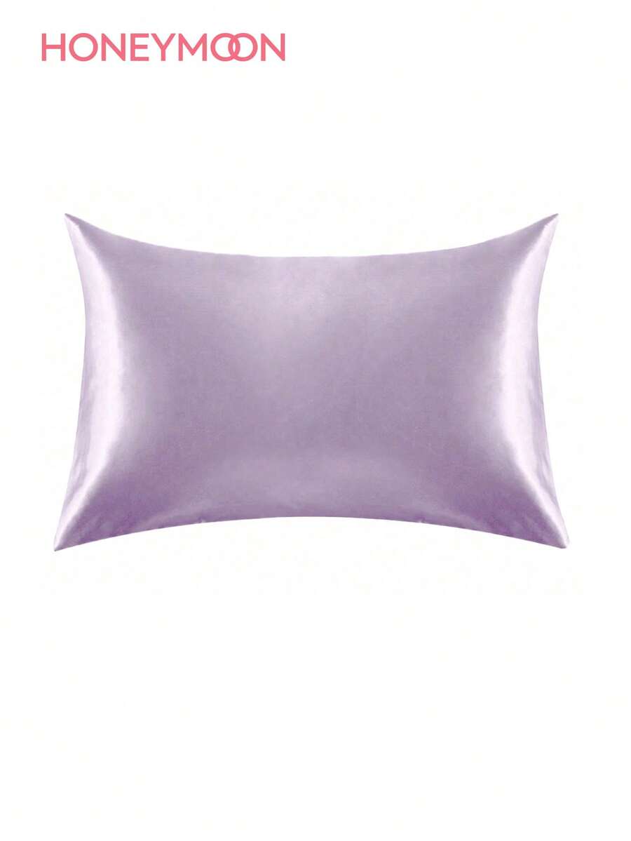 1pc Premium Silky Satin Envelope Pillowcase, Soft & Breathable, Wrinkle-Resistant, Gentle On Hair & Skin, Improves Sleep Quality, Pillow Insert Not Included, Light Purple - Taro Purple - View 1