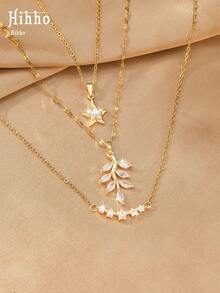 Hihho 3pcs/Set Luxury Style Women's Jewelry Suitable For Daily Commute, Dating, Gift, Party, Holiday Wear - Necklace Set - View 4