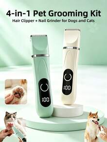 4-In-1 Multifunctional Pet Grooming Electric Clipper, Cat And Dog Paw Hair Trimming Tool, Home All-In-One Pet Grooming Accessory, Cat And Dog Paw Hair Shaver, Nail Grinder, Low Noise Paw Trimming Tool - View 12