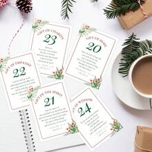 25pcs Christmas Scripture Advent Calendar Cards, Christian Christmas Countdown Bible Verse Cards, 25 Days Of Christmas Advent Scripture Cards - Holiday Gifts For Friends And Family - A - View 5