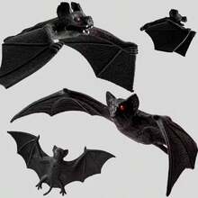 Halloween Prank Scary Soft Rubber Realistic Bat, Haunted House Mall Decoration Hanging Ornament 3D Bat Doll - Multicolor - View 7
