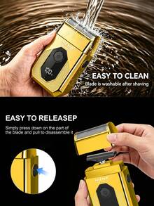 HIENA Electric Shaver Set Reciprocating Shaver Smooth Gold Appearance Suitable For Shaving, Trimming Sideburns, Sculpting Styles Equipped With 4 Limit Combs And Cleaning Brush Men's Grooming Set - Gold - View 6