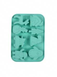 1pc 8-Cavity Silicone Christmas Baking Mold - Santa, Snowman, Tree & Reindeer Designs For Chocolate, Candy, Jelly & Pudding - Perfect For DIY Holiday Treats, Cake Mold - Multicolor - View 16