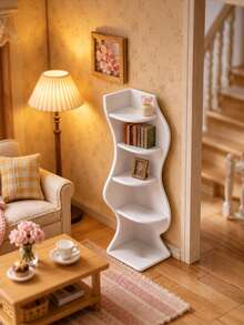 Fashionable Curved Shelf, Suitable For Dollhouse - A Perfect Mini Storage Unit For Displaying Dollhouse Decor And Miniature Books. An Ideal Gift For Family, Friends And Miniature Model Enthusiasts; Perfect For Halloween Or Christmas. - Multicolor - View 5