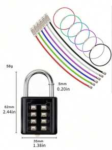 Digital Combination Lock, Keyless, Waterproof, Suitable For Luggage, Pencil Case, Backpack, Cartoon Waterproof Padlock Suitable For Outdoor Travel, Student Dorm, Cabinet, Drawer, Helmet, Cabinet, Luggage, Travel Accessories, School Gym Locker, Sports Locker, Fence, Toolbox - Multicolor - View 11