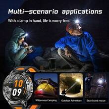 GAWSUG 1400mAh Rugged Smart Watch Military Tactical IPX8 Waterproof Bluetooth Call Flashlight Fitness Tracker Men Women Gift - View 10