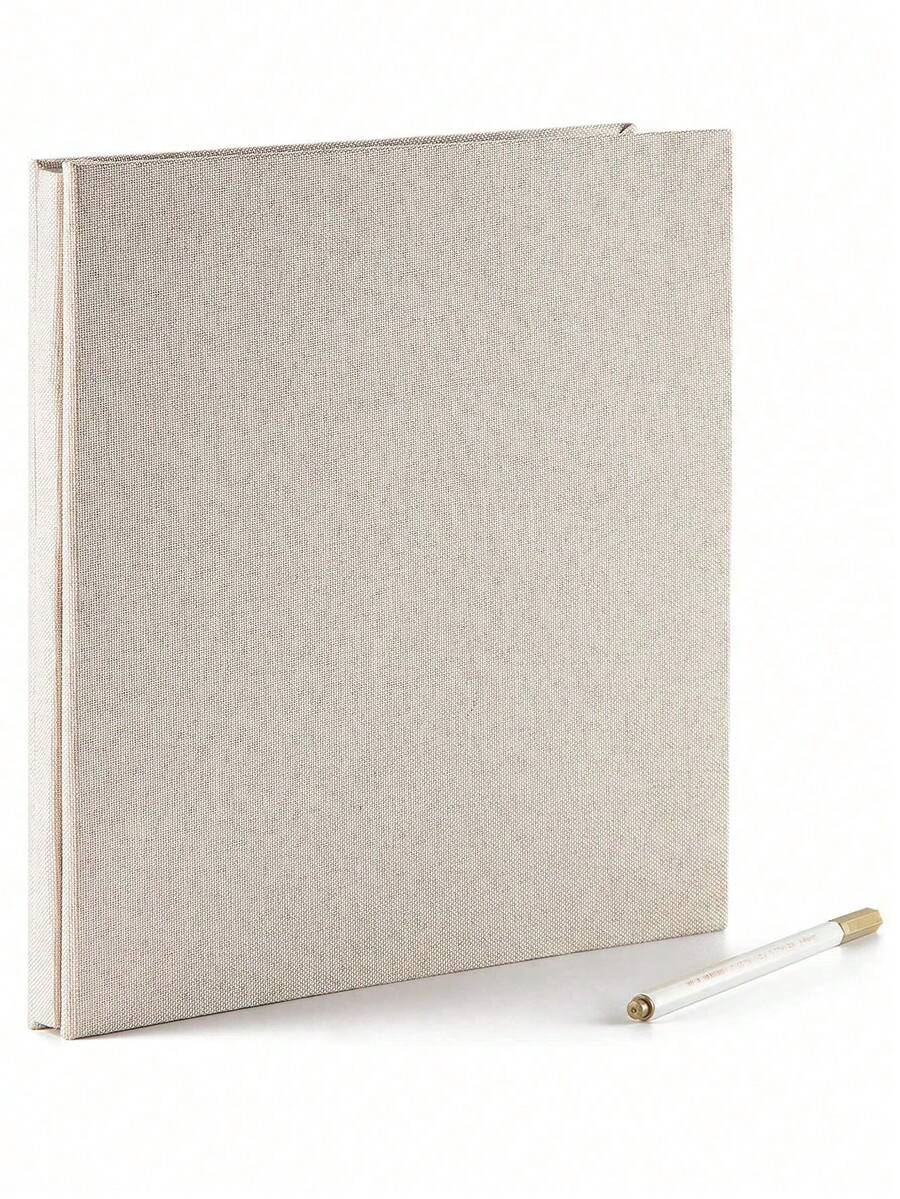 1pc 16-Inch Linen Fabric DIY Self-Adhesive Photo Album - Multicolor - View 1