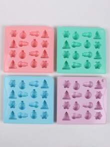 1pc 16-Cavity Creative Tree And Snowman Shaped Chocolate Silicone Mold, 3D Candy, Pudding, Cookie, Ice Cube Mold, Cake Decorating Baking Tool - Multicolor - View 10