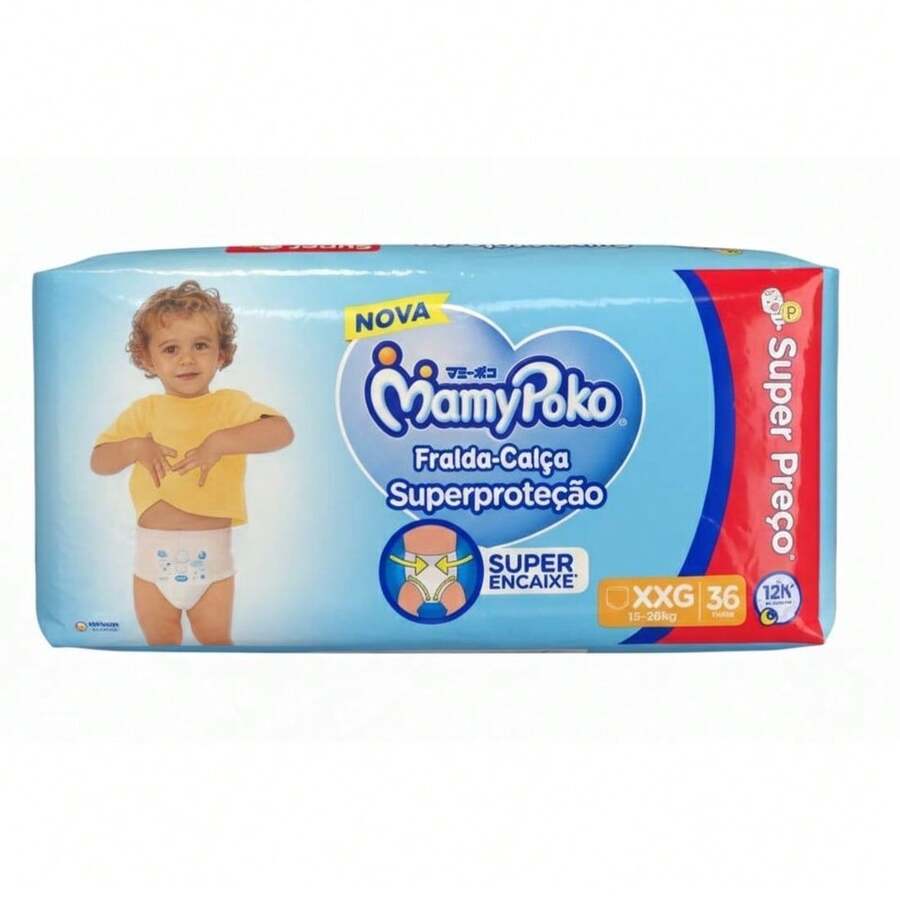 Mamypok Fralda Calça Superproteção Super Encaixe 12h XXG 36u - Multicolorido - Visão 1