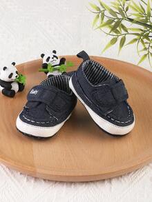 0-1 Years Old Fashion Versatile Blue Canvas Shoes, Infant Walking Shoes, Infant Sneakers, Indoor Home Shoes, Spring And Autumn. - Navy Blue - View 4