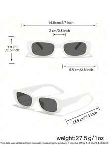 1set 2pcs Kids 3‑8Y Rectangle & Cat‑Eye PC Stylish Glasses, Solid White Frame, Retro Eyewear For Summer Party Daily Wear With Glasses Box - Multicolor - View 7