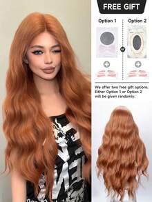 alicegarden Wig Bergelombang dengan Renda Depan 30 Inci, Warna Oranye Terbakar yang Memukau, Desain Belahan Tengah, Cocok untuk Penggunaan Sehari-hari, Pesta, dan Cosplay Wanita, Tampak Alami dan Tahan Lama, Sempurna Sebagai Hadiah untuk Wanita - Burnt Orange - View 6