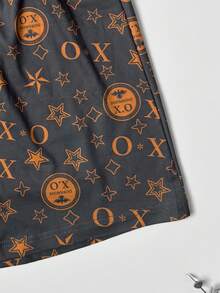 4pcs Men's Luxury Black & Gold Series Printed Pajama Pants, High-End Elastic Comfortable Boxer Shorts, Plus Size, Breathable Thin Fabric With Elastic Waistband - Multicolor - View 10