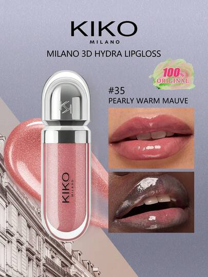 KIKO Milano 3D HYDRA Lip Gloss #35 Pearl Warm Violet, 3D Glossy High Shine, Moisturizing Plumping, Lightweight Non-Sticky, Long-Lasting, Transfer-Proof, Gift