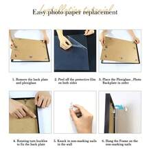 Mosearon 1pc/2pcs/3pcs/4pcs A3 Photo Frame, Classic Silver Rectangular 30x40cm Picture Frame, A4 Photo Frame, Poster Frame, No Mat, Suitable As Vacation Gift For Friends And Family, Can Be Hung Horizontally Or Vertically - Silver - View 8